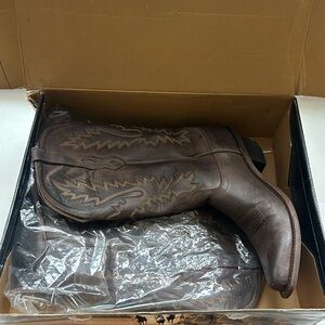 Old West Tan Leather Western Boots